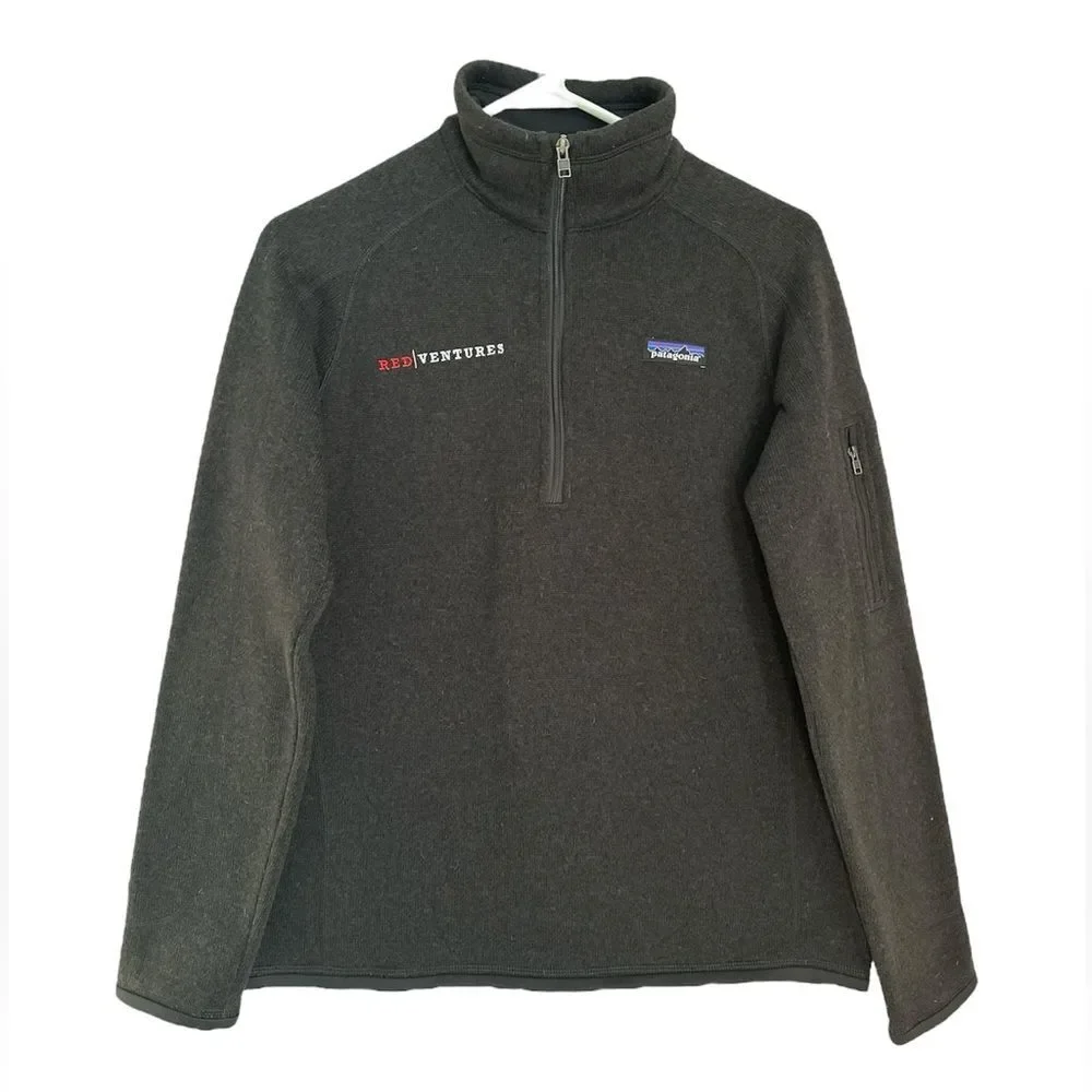 Patagonia Better Sweater 1/4-Zip Fleece Jacket Men’s Gray Red Ventures Logo Sz.M